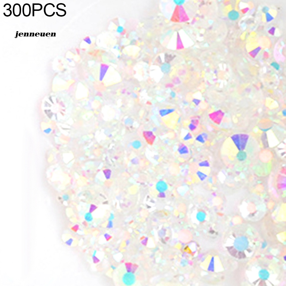 Bộ 300 Hạt Đá Nhiều Màu Lấp Lánh Trang Trí Móng Tay Nghệ Thuật
