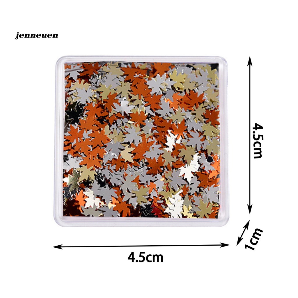 1 Hộp Nhãn Dán Trang Trí Móng Tay An Toàn Hình Lá Phong Lấp Lánh Siêu Mỏng