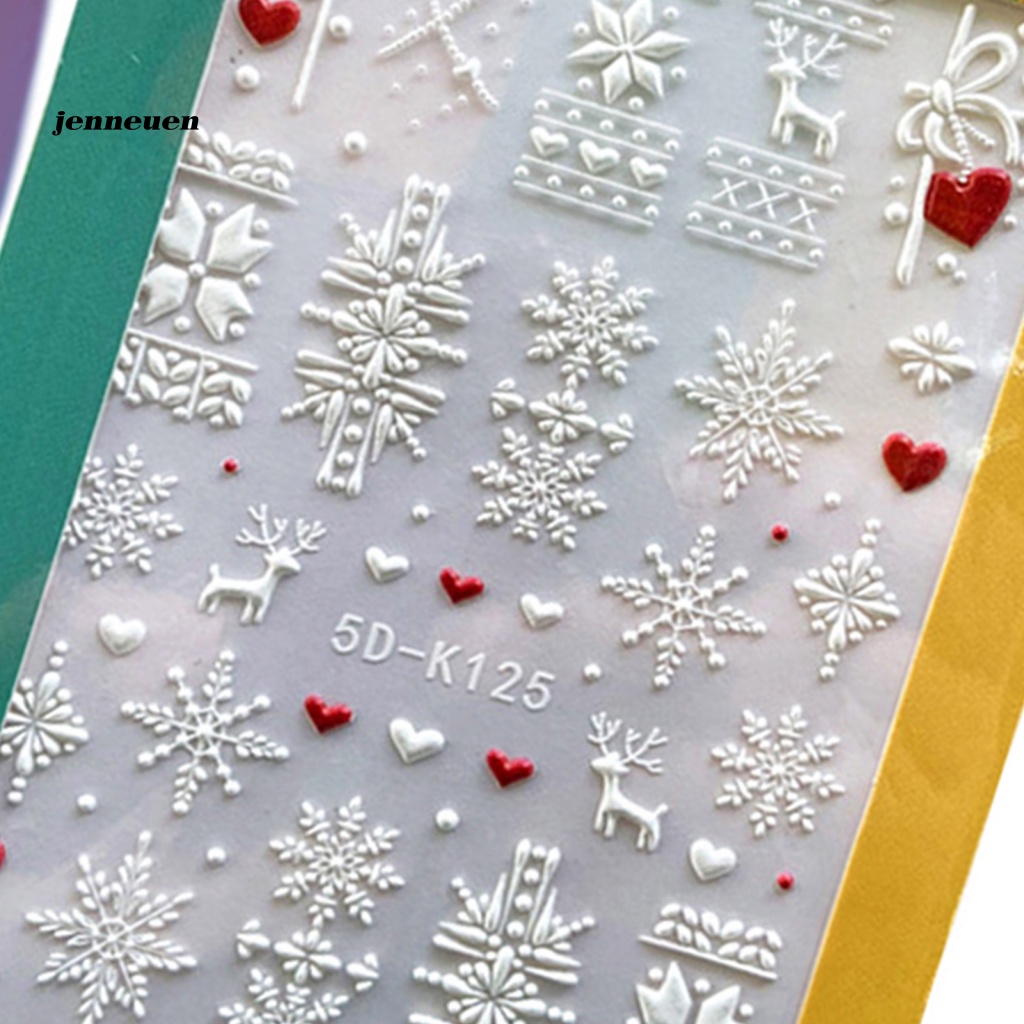 Miếng Dán Trang Trí Móng Tay Chủ Đề Giáng Sinh Dễ Sử Dụng