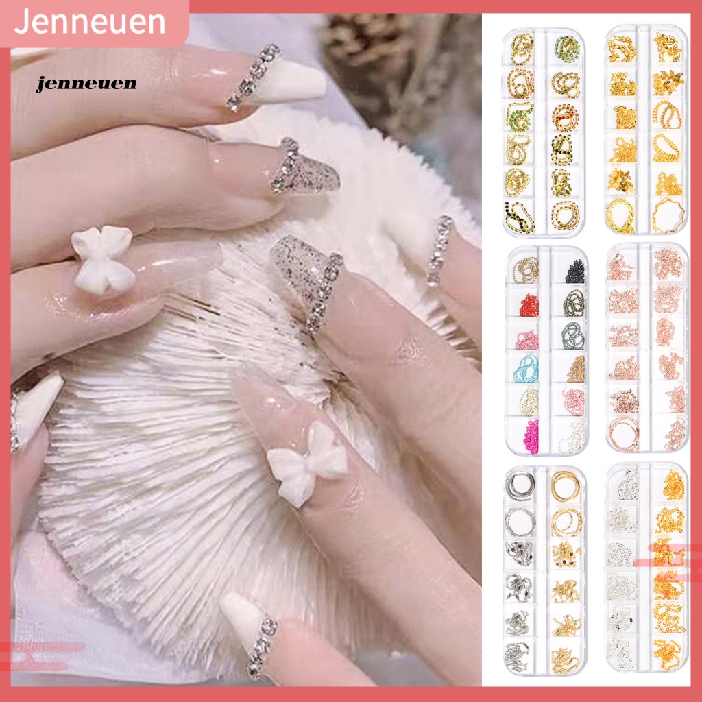 Set 12 Dây Xích Nhiều Màu Sắc Dùng Trang Trí Móng Tay Nghệ Thuật