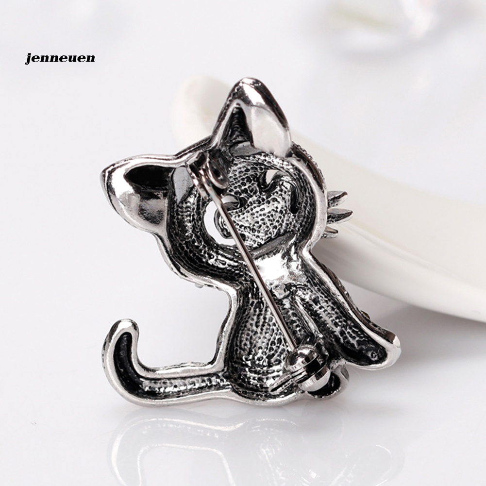 Ghim Cài Áo Hình Mèo Đính Đá Đáng Yêu