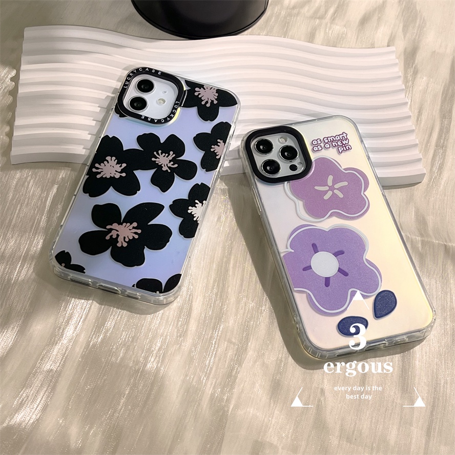 Ốp Điện Thoại Silicon Mềm Chống Sốc Họa Tiết Hoa Màu Laser Cho iPhone 14 13 12 11 Pro Max SE2020 X Xr Xs Max 8 7 Plus