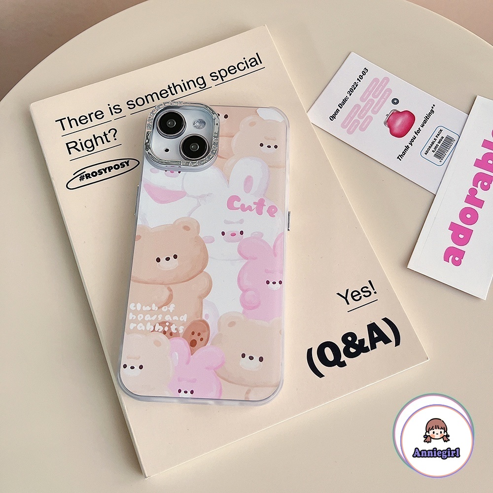 Ốp Điện Thoại Hình Thỏ Nhiều Màu Dễ Thương Cho iPhone 14 Pro 13 12 / 12pro 11 Pro Max XR XS 7 8Plus