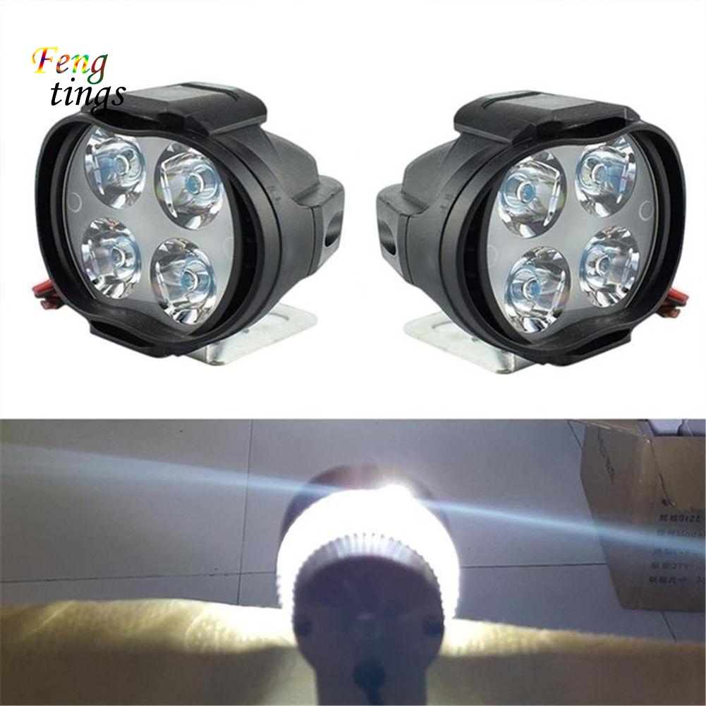 Đèn Pha 4 Bóng LED 12W Siêu Sáng Cho Xe Mô Tô