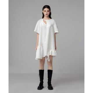 Collide - Frankie dress - Đầm xoè babydoll tay raglan trắng