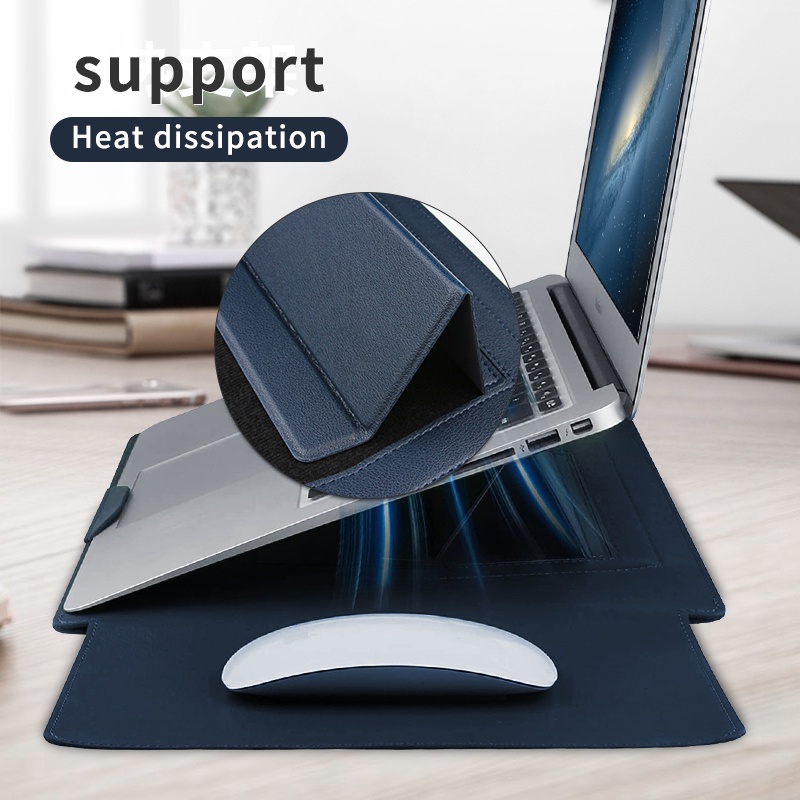 Ốp Túi Da PU Đựng Laptop Macbook Air Pro 13 M2 13.6 14.2 15.3 16 inch