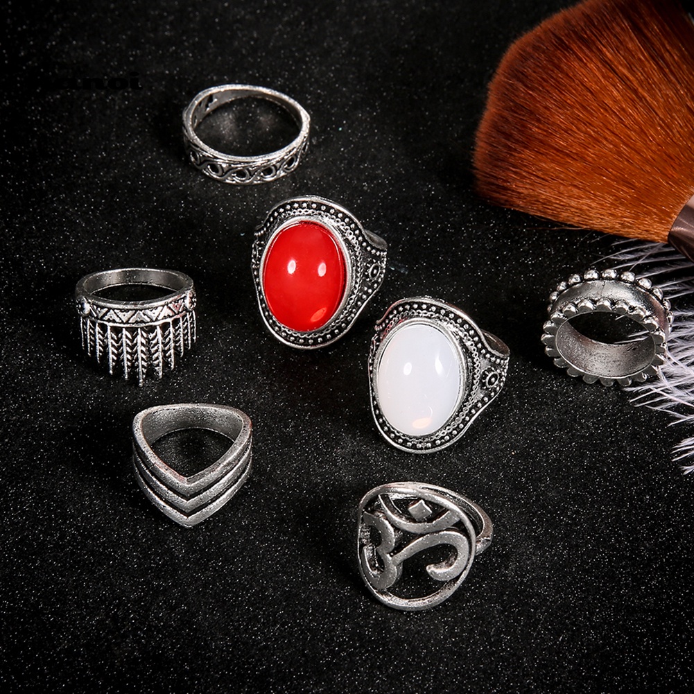 Set 7 Nhẫn Tay Phong Cách Boho Thời Trang Cá Tính Cho Nữ