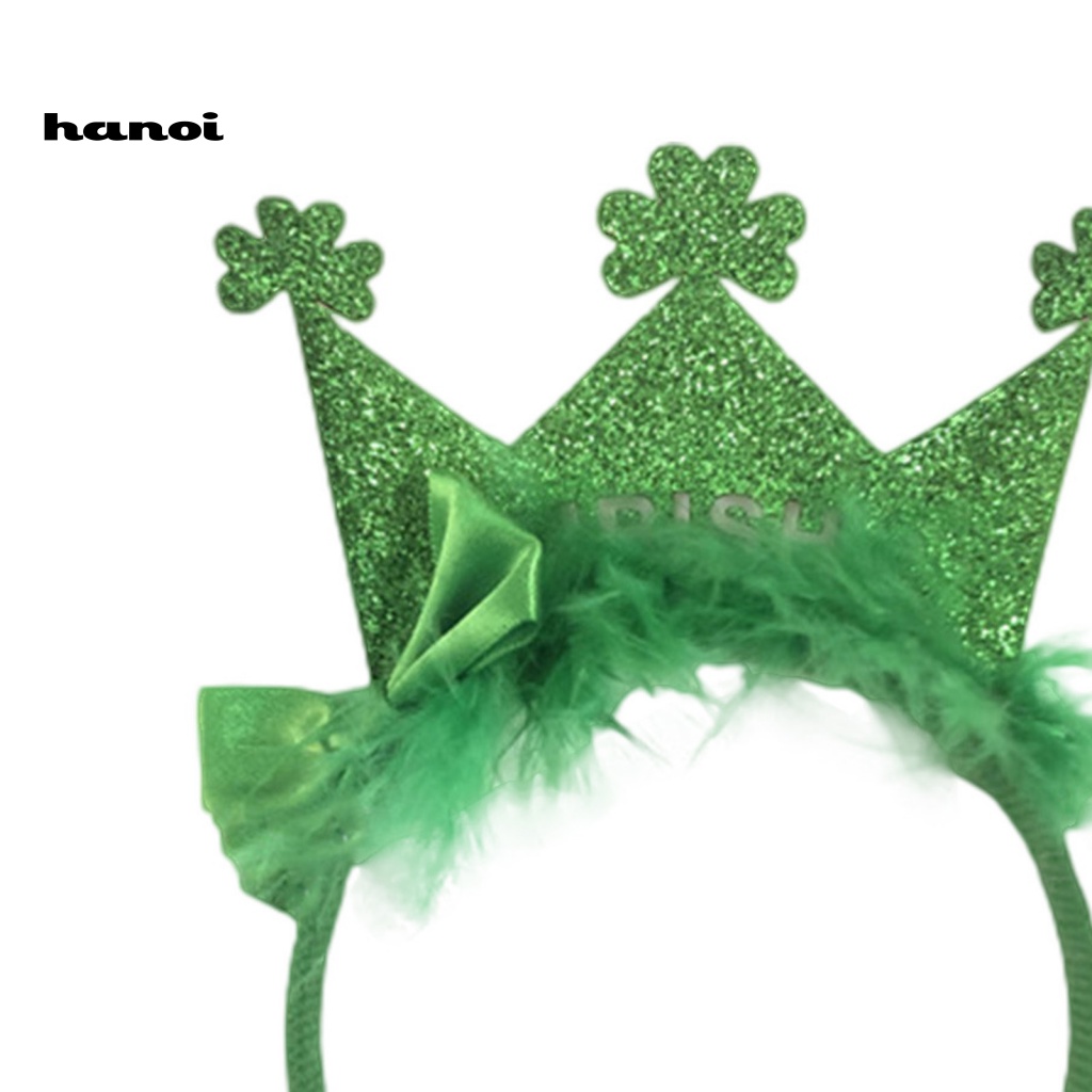 Băng Đô Hình Vương Miện Đính Kim Sa Lấp Lánh Màu Xanh Lá Dùng Hóa Trang