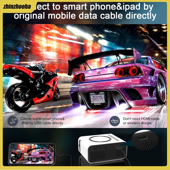 Fs Máy Chiếu Mini YT300 Màn Hình HD 16-100 Inch Điện Thoại