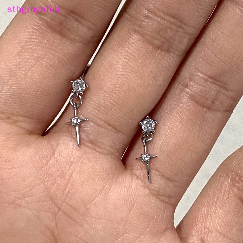 1 Đôi Bông Tai Đính Đá Zircon Lấp Lánh Thời Trang Cho Nữ