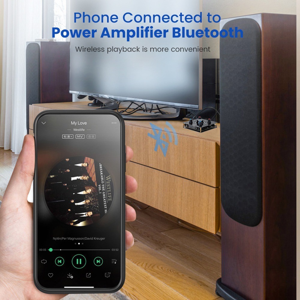 Bộ Khuếch Đại Tín Hiệu Âm Thanh Bluetooth 120W HIFI DAC HDMI ARC USB Chuyên Dụng