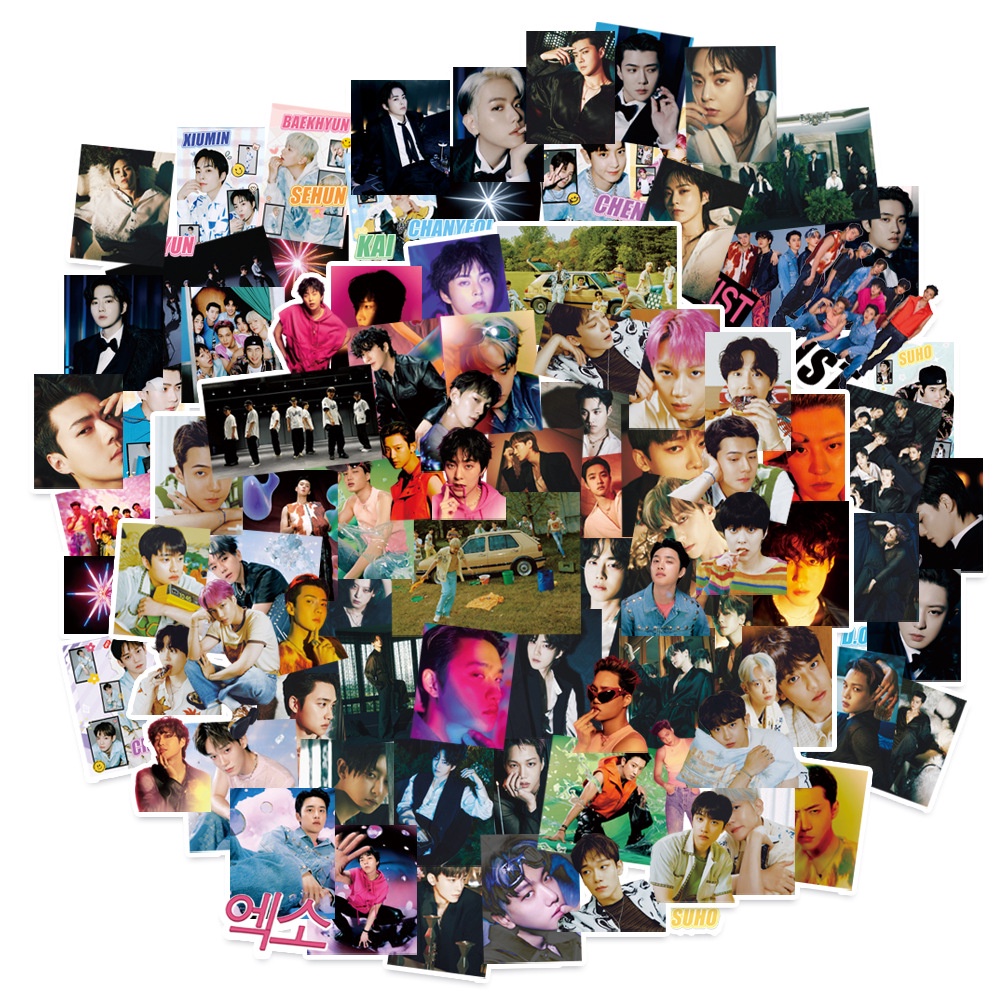 Kpop exo stickers shaped big head stickers self-adhesive diy handbook stickers