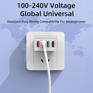 Củ Sạc Nhanh Với 4 Cổng USB Cho Điện Thoại Android ios