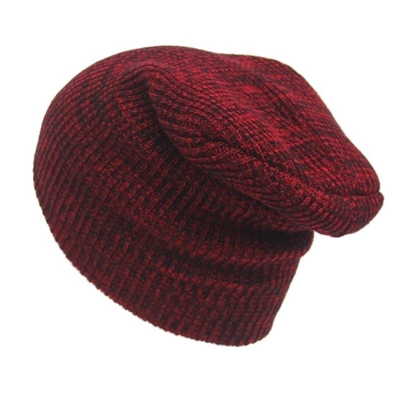 Mùa đông thường bông đan mũ đàn ông mũ rộng thùng thình beanie mũ móc mũ trượt tuyết ngoài trời