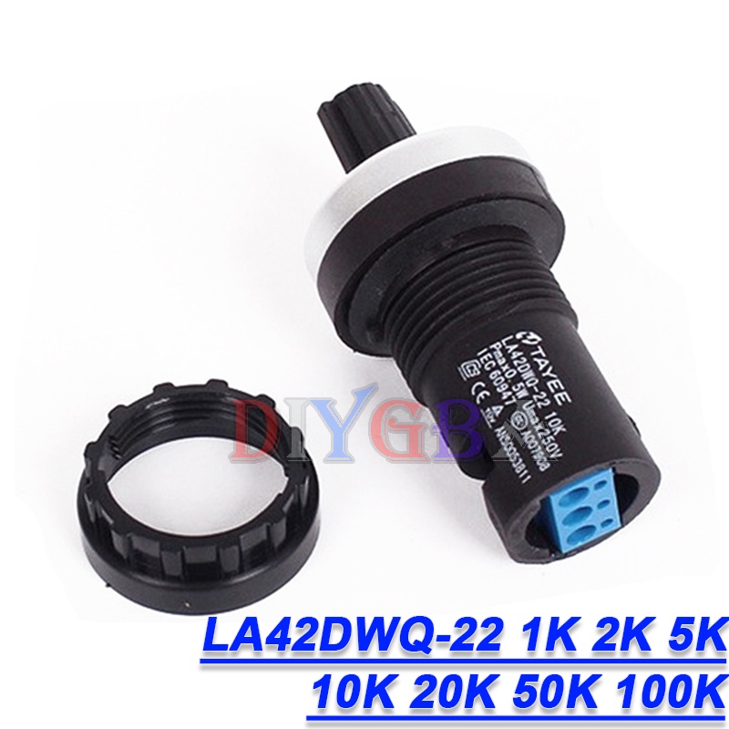 1 Chiết Áp LA42DWQ-22 Đường Kính 22mm Chiết Áp 1K / 2K / 5K / 10K / 20K / 50K / 100K