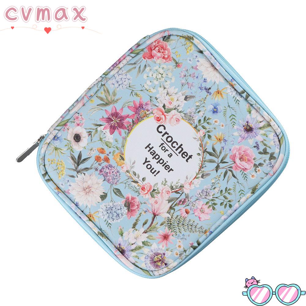 Cymx Hộp Đựng Dụng Cụ Đan Móc Len Họa Tiết Hoa Có Khóa Kéo Trong Suốt