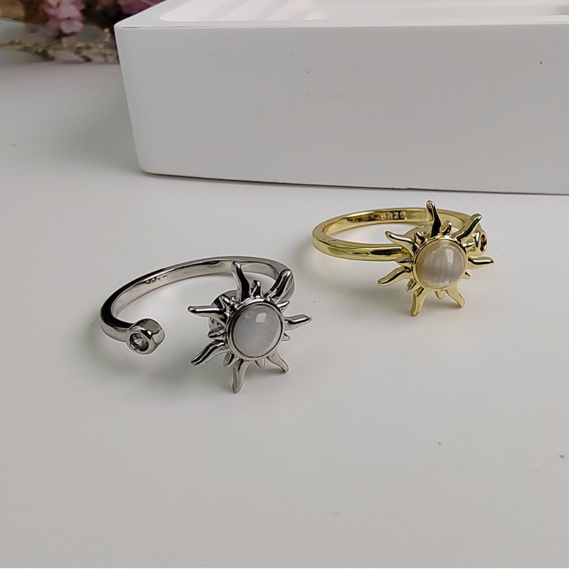 Nhẫn Hình Hoa Hướng Dương Phong Cách Bohemian Đơn Giản Cho Nữ