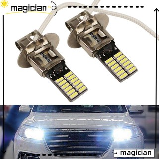 Set 2 đèn phá sương mù siêu sáng 24 bóng Led H3 6500k 4014-SMD dành cho xe hơi
