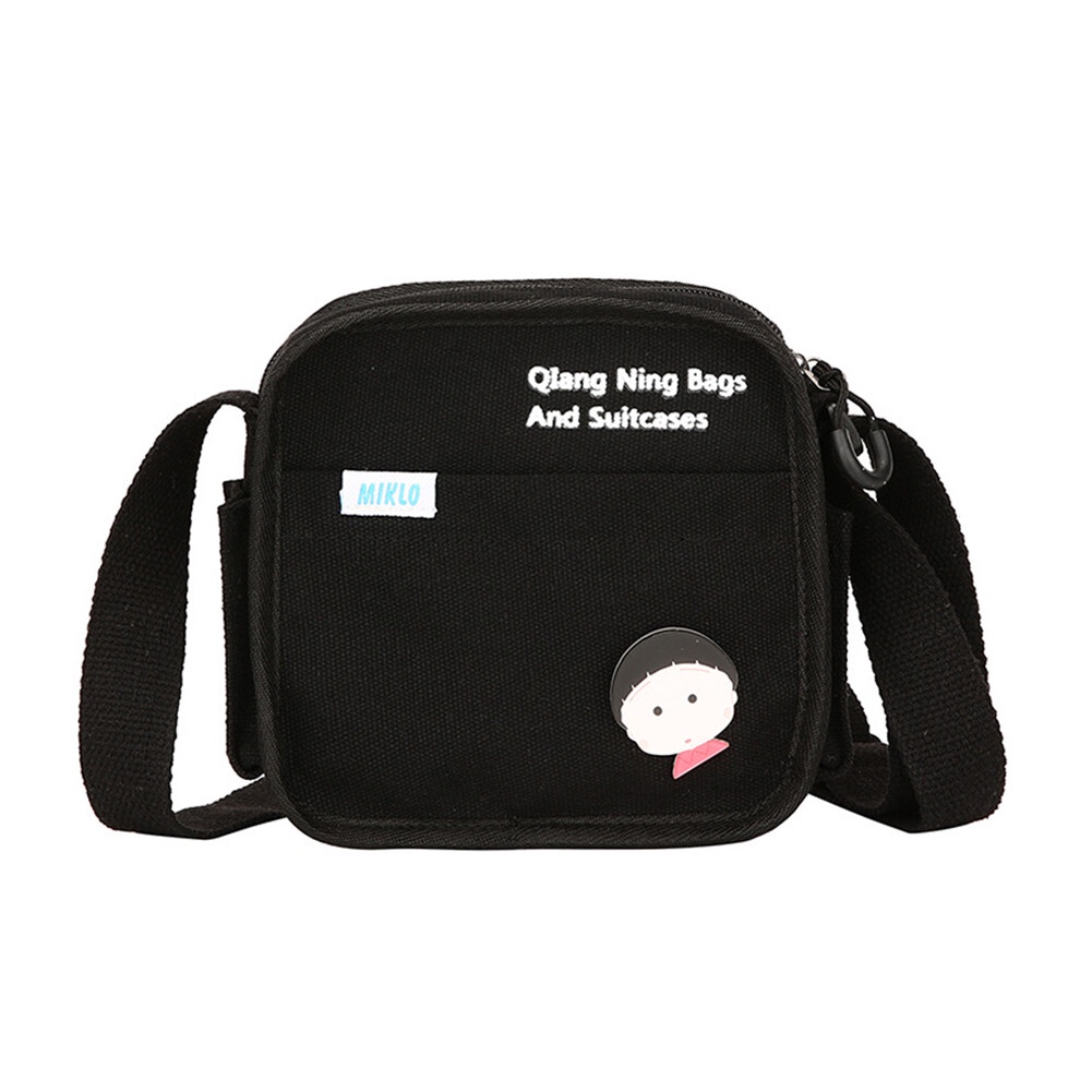 Túi Đeo Chéo Vai Bằng Vải Canvas Hình Gấu Trúc Thời Trang Hàn Quốc Dành Cho Nữ