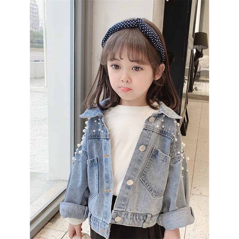 Áo Khoác jean Phong Cách Hàn Quốc Thời Trang Xuân Thu Cho Bé Gái