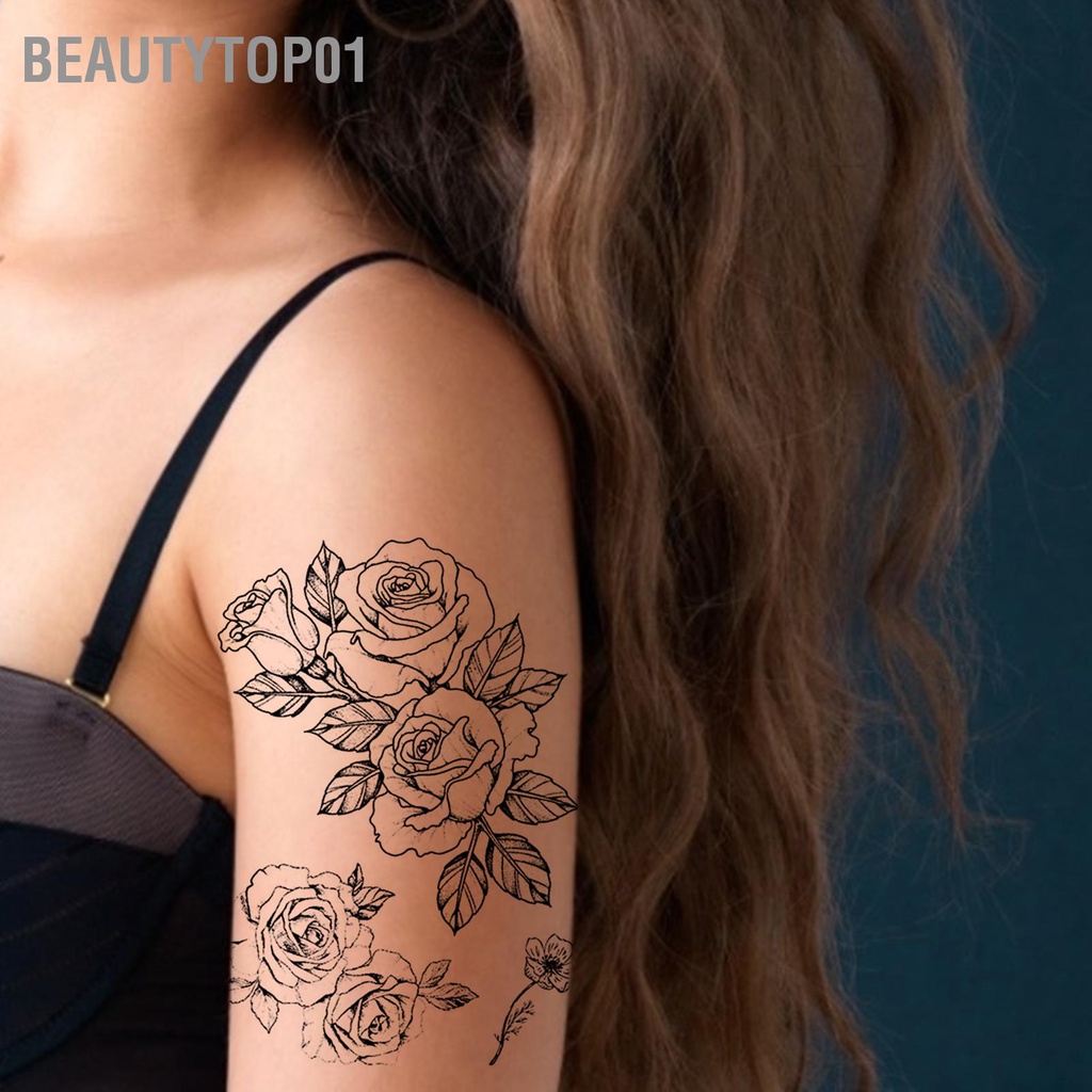 BeautyTop01 Tạm thời Miếng Dán Hình Xăm Cánh Tay Ngực Lưng Chân Chống Nước Nữ Hoa