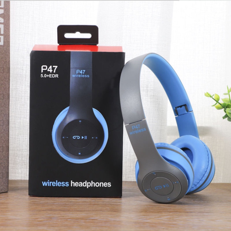 Tai nghe không dây Bluetooth P47 đeo đầu chuyên nghiệp, âm thanh chất lượng cao, thiết kế gập gọn, chất liệu cao cấp