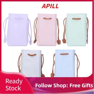 Apill Túi đựng dây rút bằng da PU Túi tổ chức lưu trữ máy in tức thì