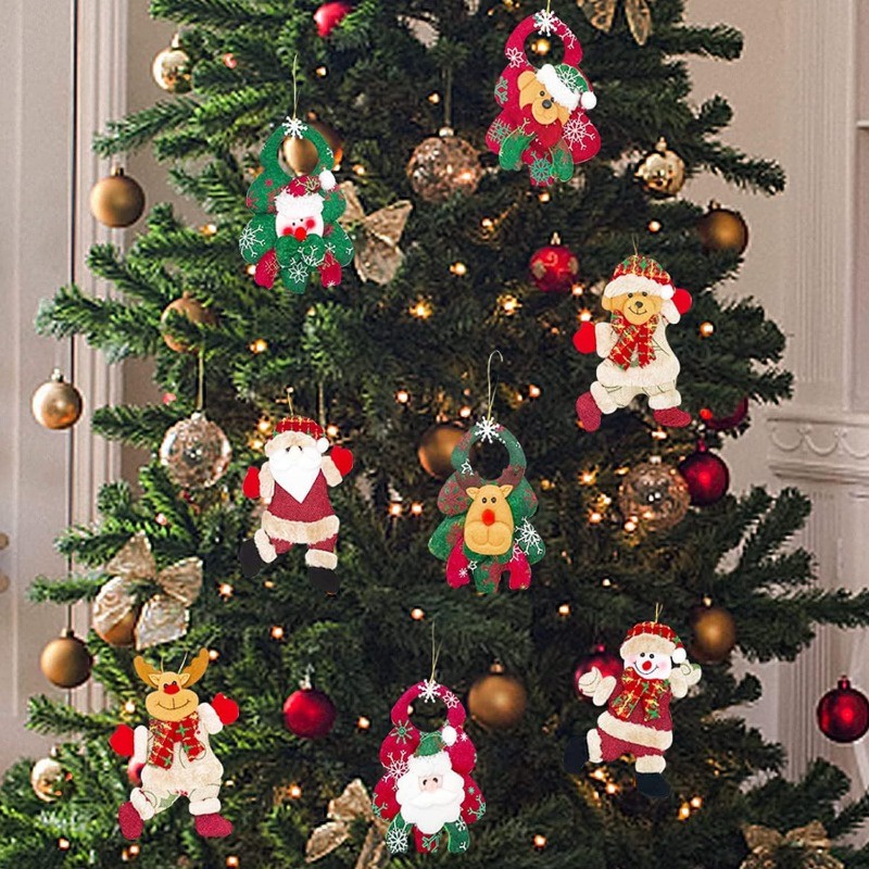 Búp Bê Hình Ông Già Noel / Người Tuyết Bằng Lông Nhung Dễ Thương Dùng Trang Trí Cây Thông Giáng Sinh