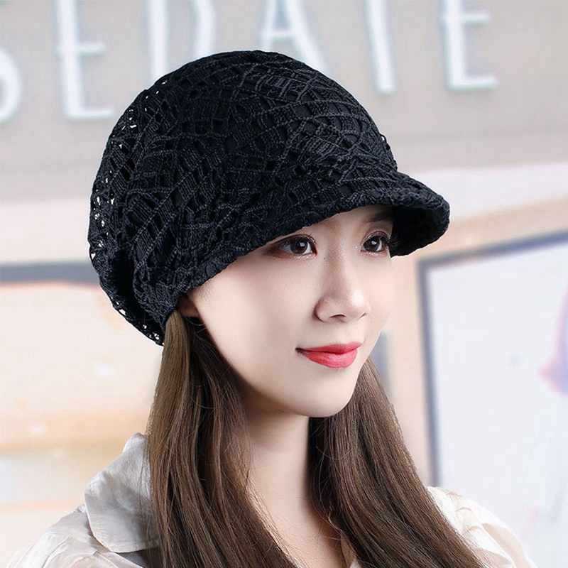 Bbyter thời trang openwork crochet phụ nữ mũ bóng chày mũ mềm beanies mũ phụ nữ skullies beanies mũ thường mũ hip hop visor