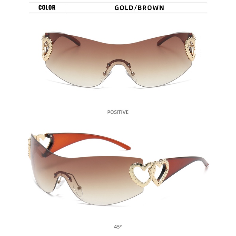 Kính Mát Gọng Trái Tim Y2K Thời Trang Mới Cho Nam Và Nữ