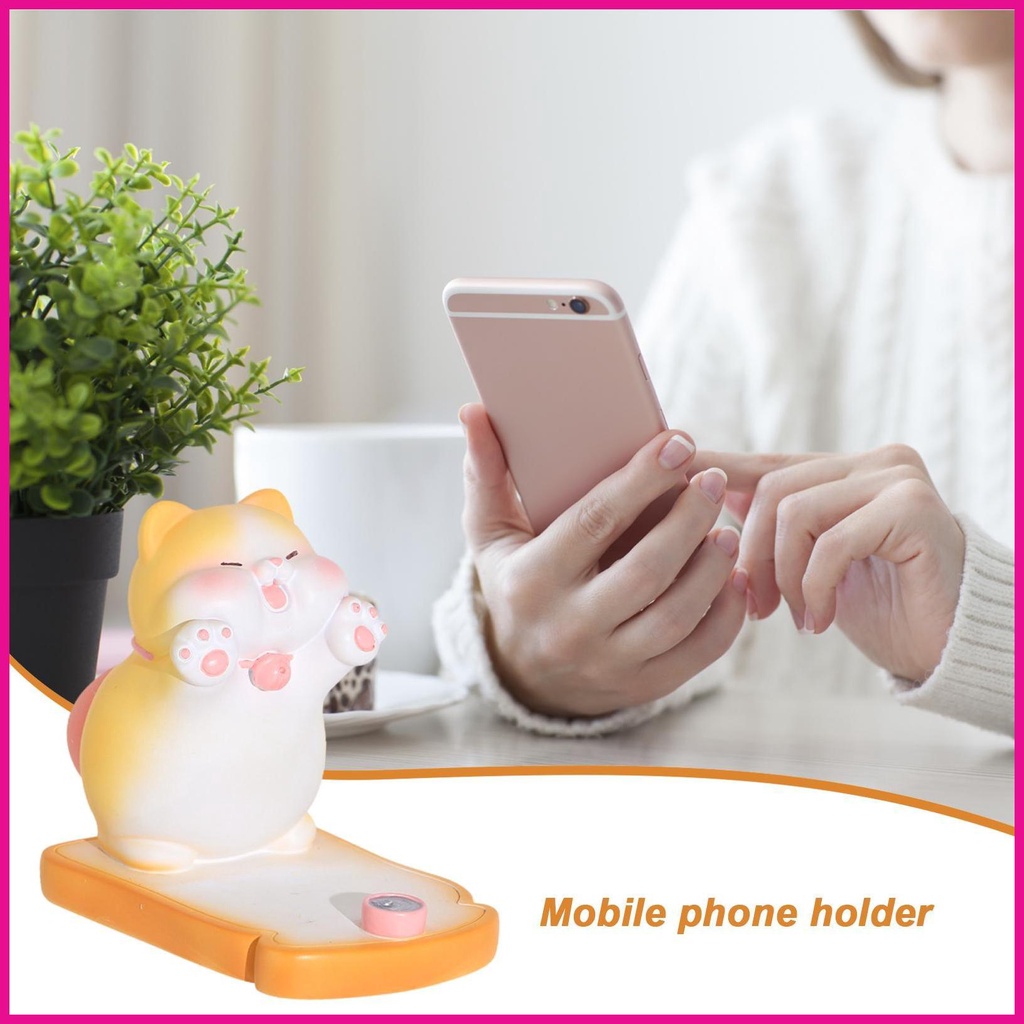 Giá Đỡ Điện Thoại Bằng Nhựa Resin Hình Mèo Hoạt Hình Dễ Thương