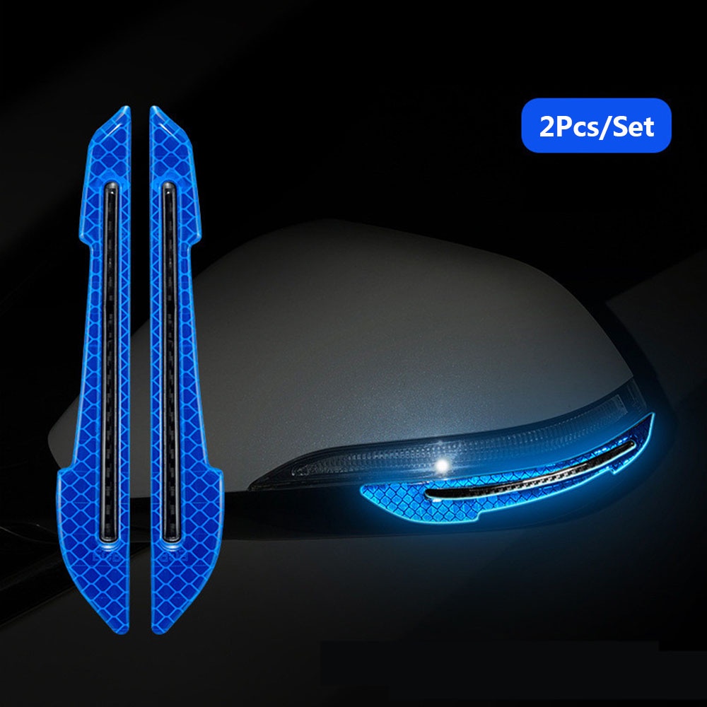 1 Cặp Băng Keo Dán Phản Quang Chống Va Chạm An Toàn Cho Gương Chiếu Hậu Xe Hơi