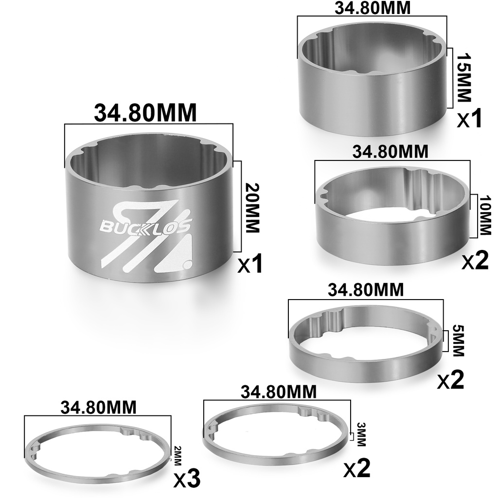 Bucklos 11PC Carbon Xe Đạp Tai Nghe Máy Giặt Đường Núi Xe Đạp Phía Trước Dĩa Máy Giặt Hợp Kim Nhôm Xe Đạp Thân Tay Cầm Miếng Đệm