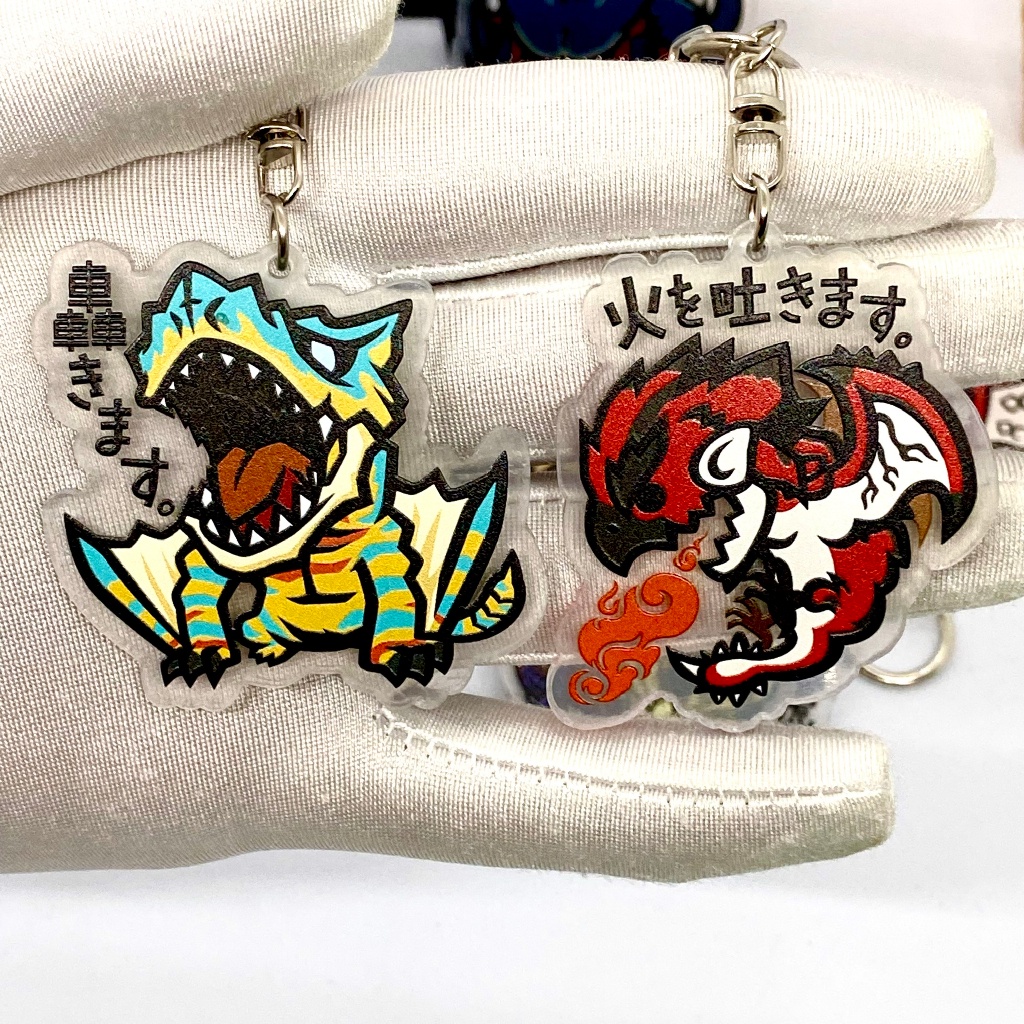 Móc Khóa Monster Hunter Rise Nhựa Acrylic Hai Mặt Hoạt Hình Game Anime Manga Dễ Thương