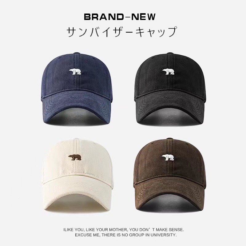 Mũ Lưỡi Trai Thêu Hình Chú Gấu Nhỏ Điều Chỉnh Được Thời Trang Mùa Hè Mới Cho Nam Và Nữ