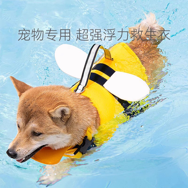 Dog life jacket pet swimsuit summer shiba inu teddy small medium-sized dog playing water swimsuit medium-sized large @ -
