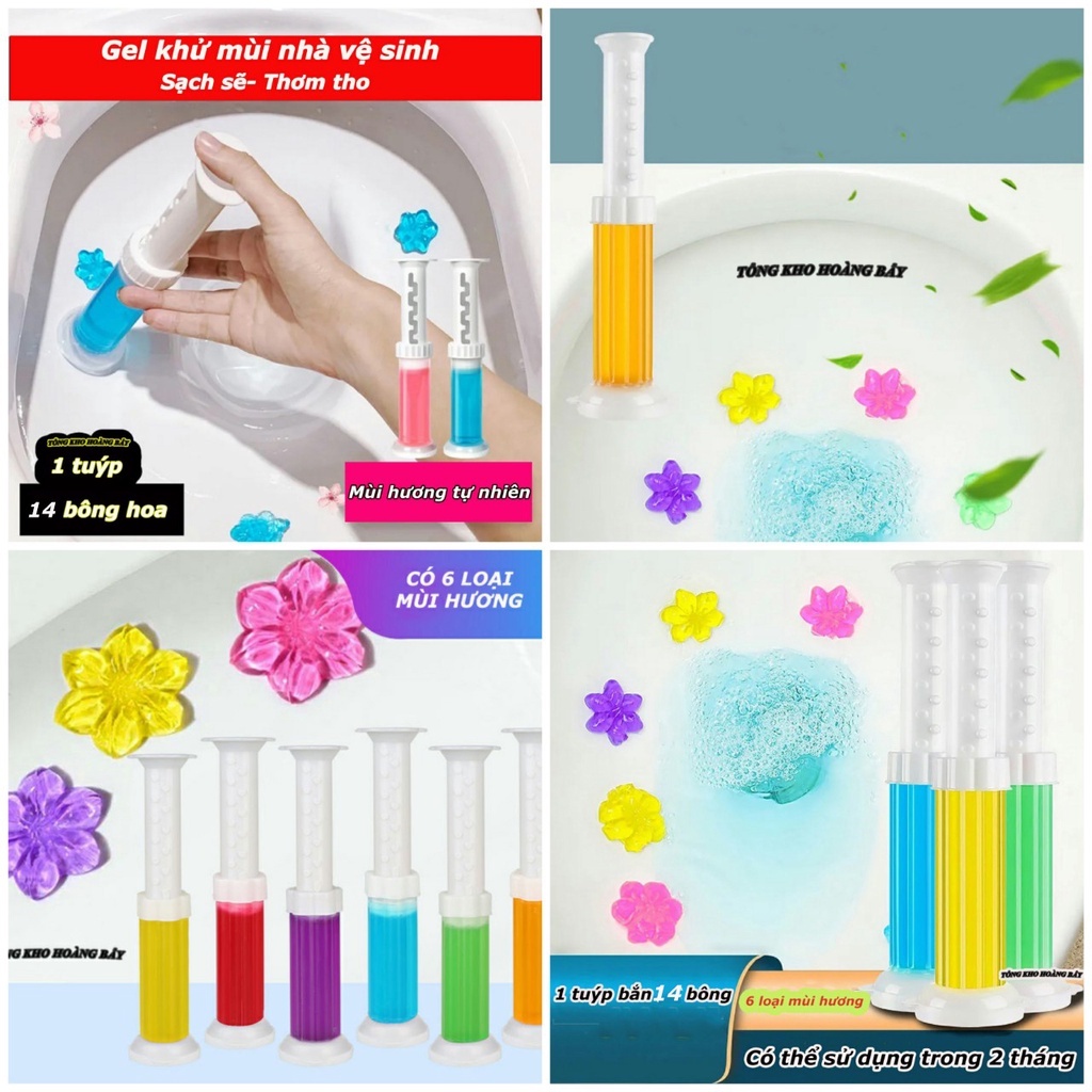 Gel thơm khử mùi toilet hương hoa toilet 9 loại khử mùi diệt khuẩn khử trùng toilet hình hoa hương thơm tươi mát không khí