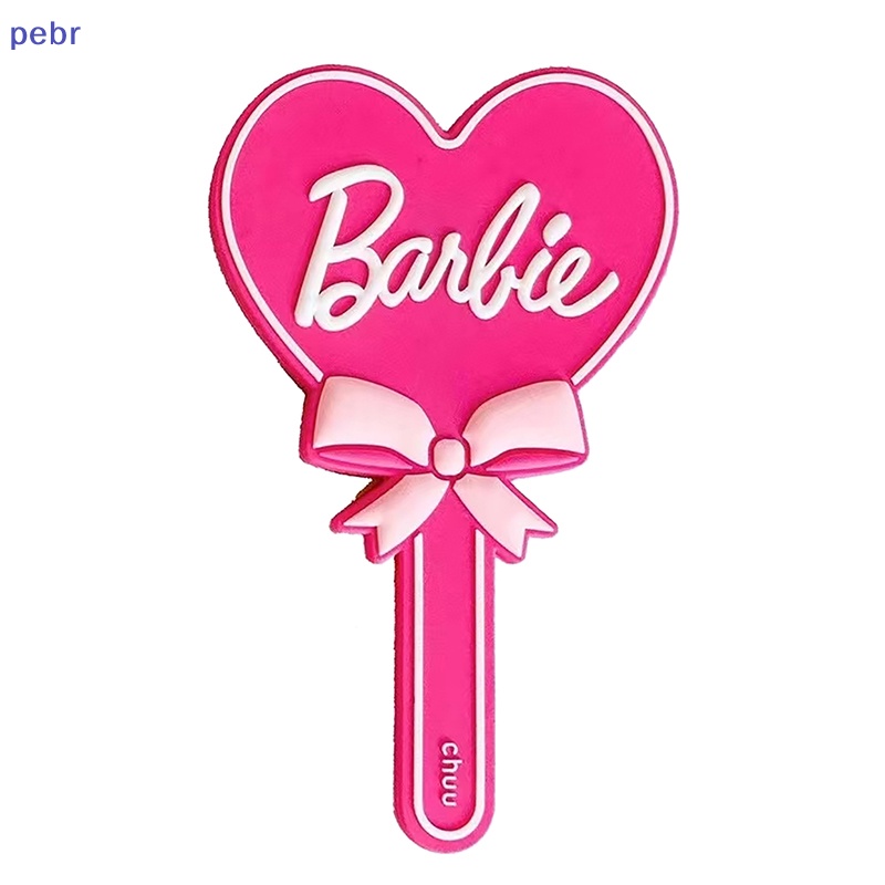 Gương Trang Điểm Cầm Tay Hình Trái Tim Hoạt Hình Màu Hồng Xinh Xắn Cho Búp Bê Barbie