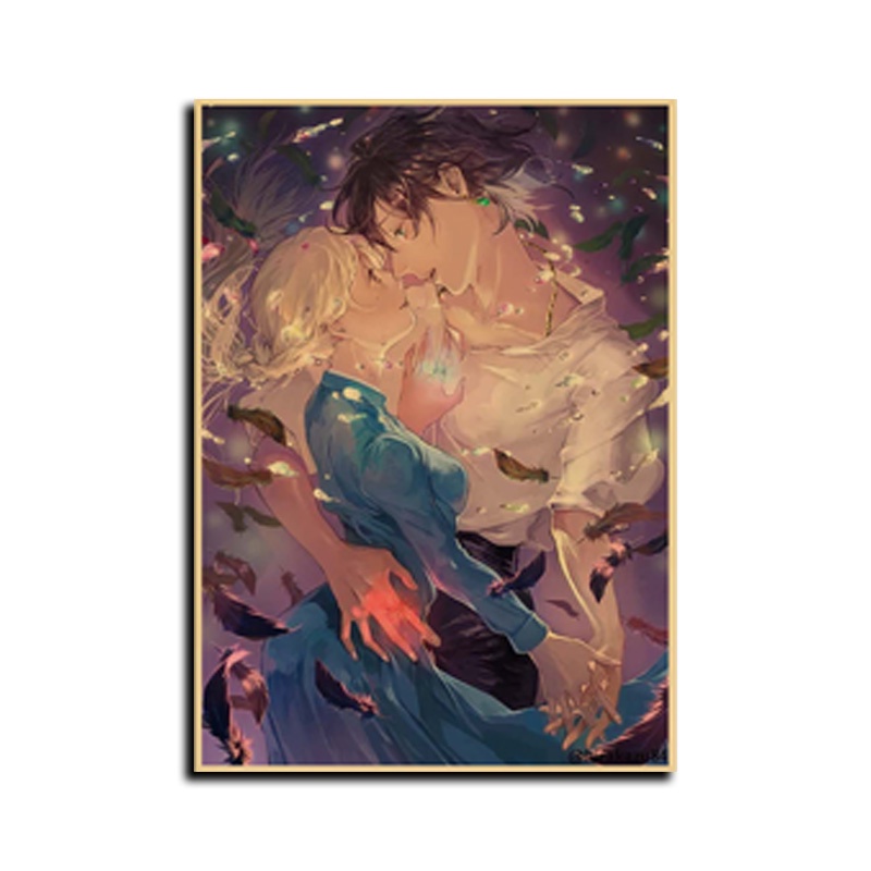 Cổ điển hayao miyazaki ảo tưởng hoạt hình phiêu lưu phim hoạt hình howl's moving castle áp phích giấy kraft cổ điển