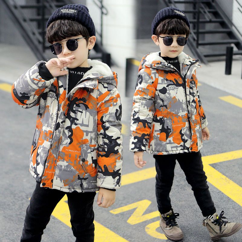 Áo Khoác denim Lót Nhung Lông Cừu Dày Dặn Thời Trang Mùa Đông Cho Bé Trai