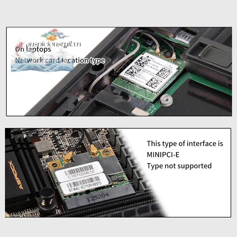 Thẻ WiFi 6E Intel AX210 Bluetooth 5.2 M.2 AX210NGW 2.4Ghz 5Ghz 6Ghz 5374Mbps 802.11A AX200 Chuyên Dụng