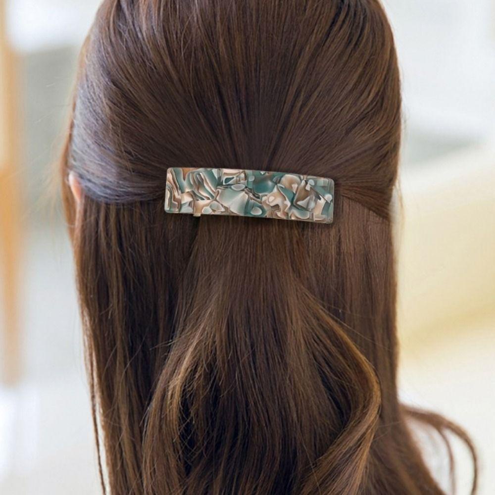 Maxg Kẹp Tóc Hình Vuông Dạng Cát Chảy Màu Đá Cẩm Thạch Mori Thanh Lịch Cho Nữ