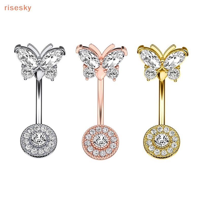 Khuyên Rốn Hình Bướm Đính Đá Zircon Thời Trang Cho Nữ
