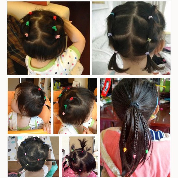 Túi 1000 thun cột tóc cho bé không đau tóc màu tươi tắn