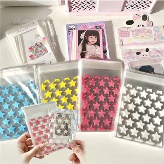 Set 100 Túi Đựng Đồ Mini Trong Suốt In Họa Tiết Ngôi Sao