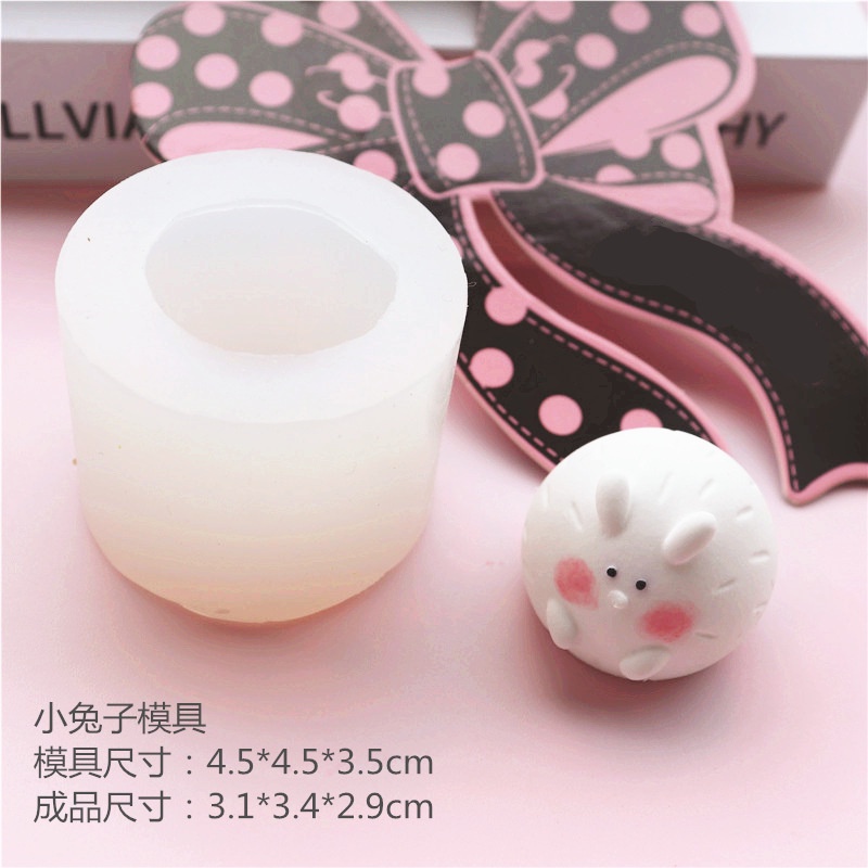 Khuôn Silicone Hình Chim Cánh Cụt / Heo / Thỏ Làm Bánh Hấp