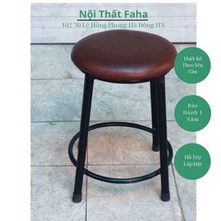 Ghế đôn có nệm da - Nội Thất Faha ( giao màu ngẫu nhiên )