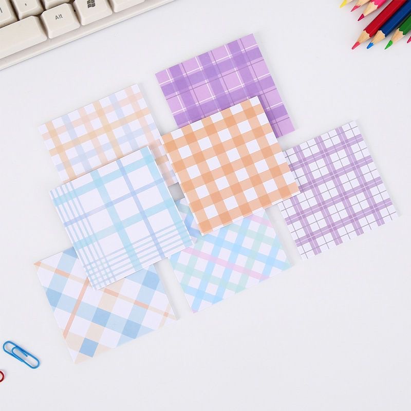 Set 80 tờ Giấy Note Pad Ghi Chú Kẻ Caro Màu Sắc Dễ Thương