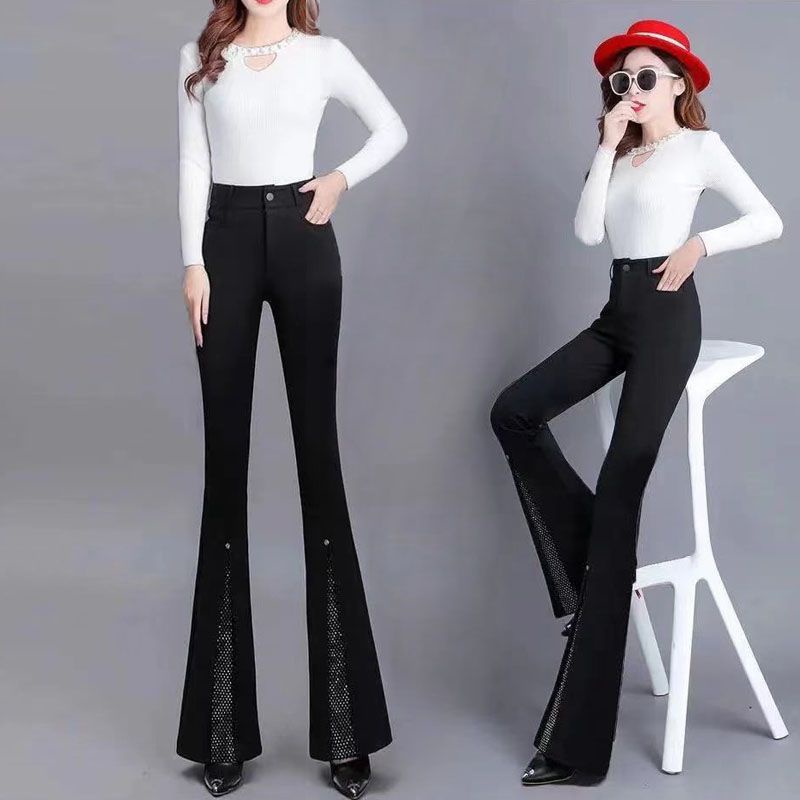 Quần Dài Nữ Màu Đen Xẻ Tà Thời Trang