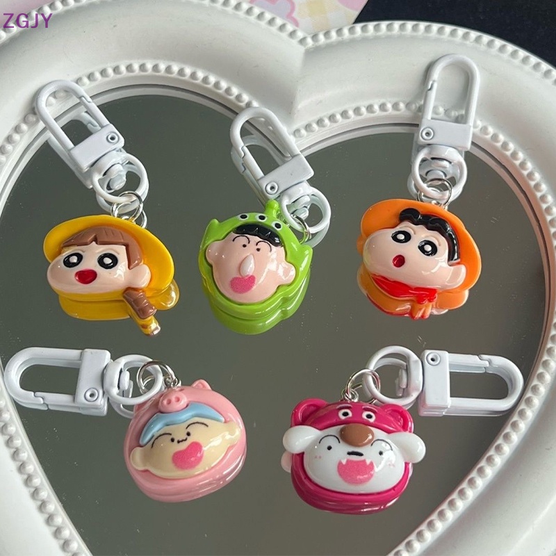 Terokk phim hoạt hình anime crayon shin-chan dễ thương nhựa móc khóa kawaii túi đi học mặt dây chuyền nhỏ tai nghe hộp đựng mặt dây chuyền phụ kiện trang trí mới